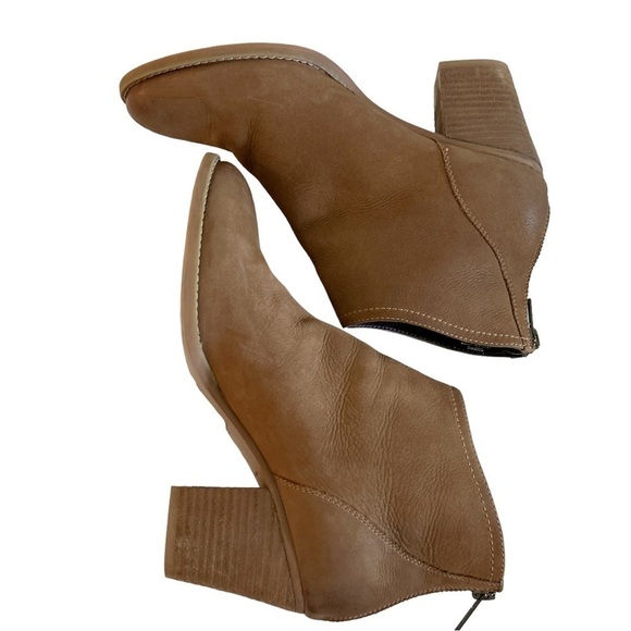 Steve Madden Randi Leather Ankle Booties Boots Cognac Size 6.5 - Picture 5 of 10